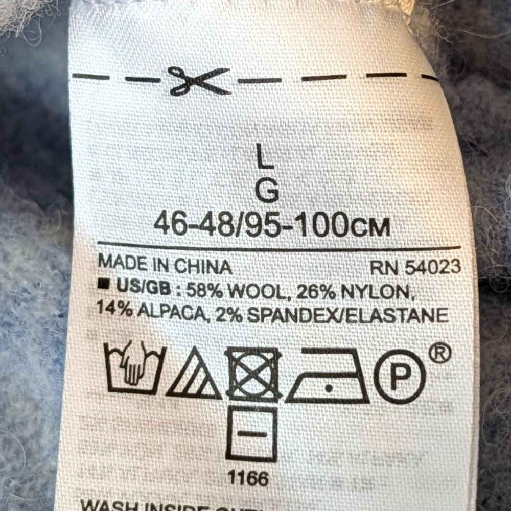 Banana Republic Wool & Alpaca Blend Crew Neck Sweater Blue L - Picture 7 of 9
